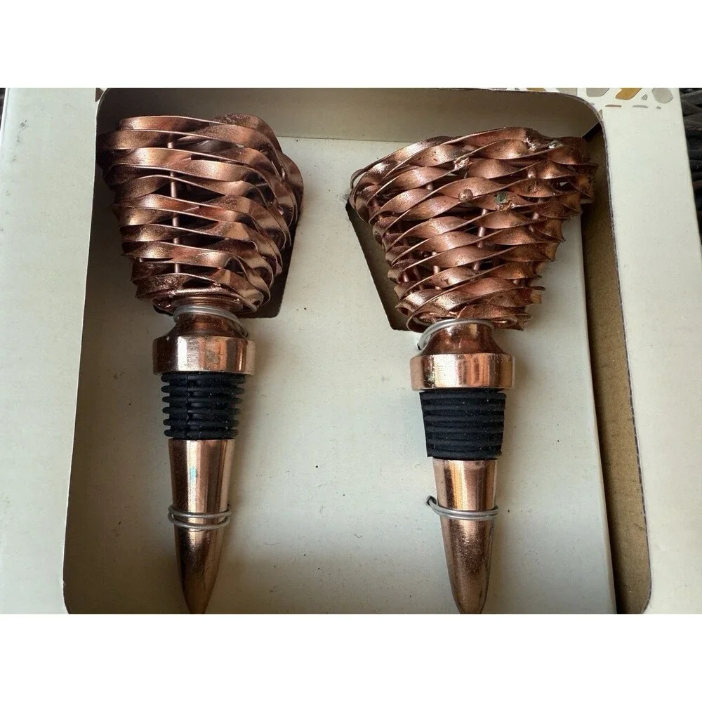 Cynthia Rowley~Copper~set Of 2 Wine Bottle Stoppers~NIB w/ Defects